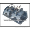 Skid steer loader attachment grapple fork